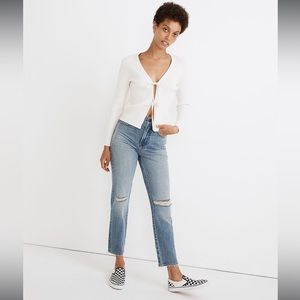 MADEWELL The Perfect Vintage Jean in Phillips wash, knee rip edition SIZE 26